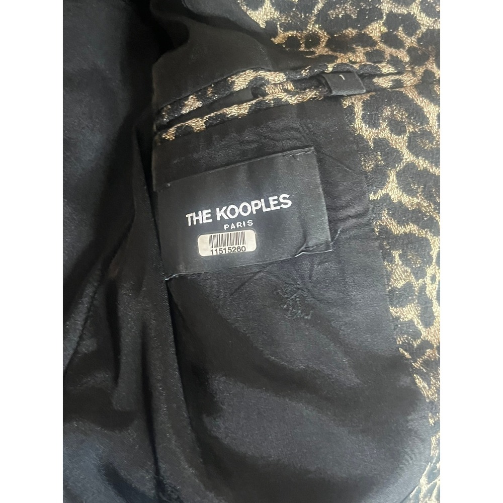 The Kooples Paris Leopard Print Blazer Gold Metallic Double Breasted Jacket 1 S - Picture 5 of 9